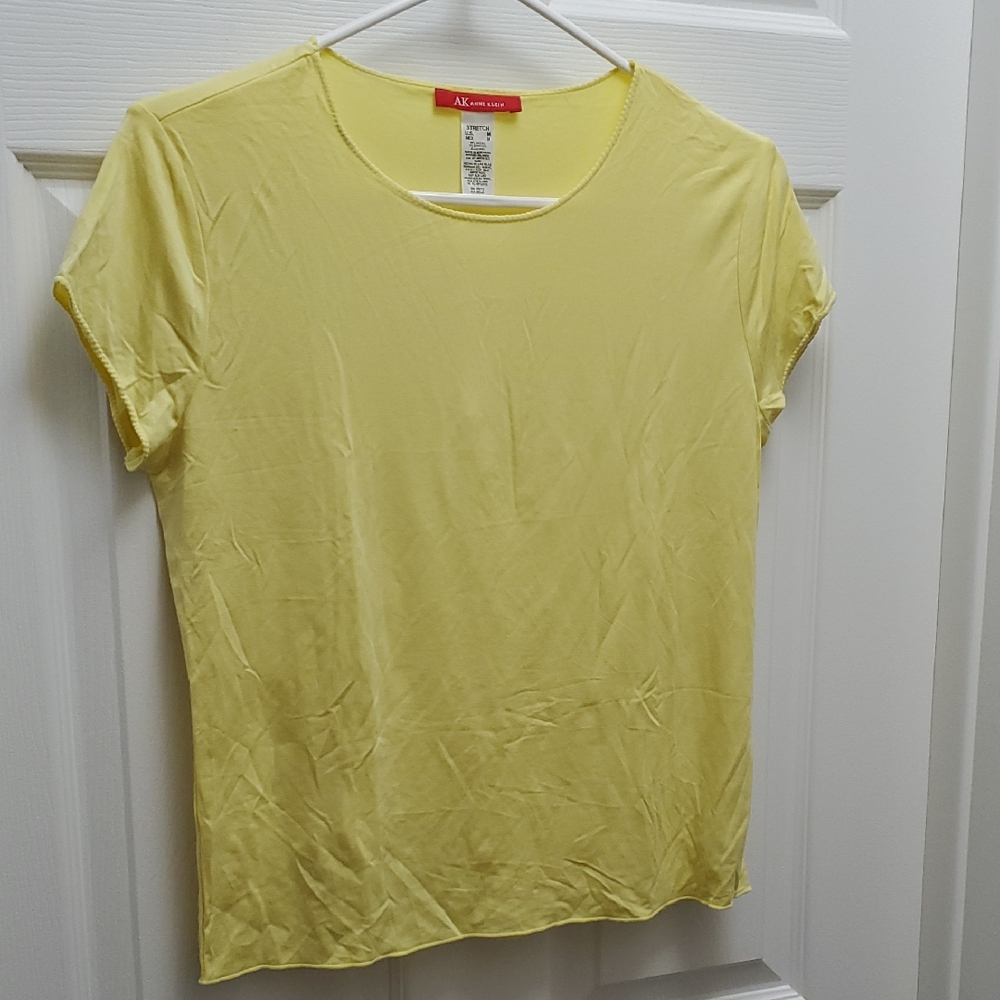 Anne Klein Light Yellow Short Sleeve Top